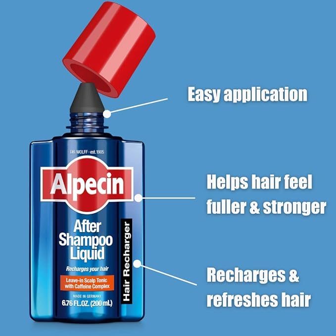 Alpecin After Shampoo Caffeine Liquid 6.76 fl oz (Pack of 3) I Topical Solution for Men's Thinning Hair I Promotes Natural Hair Growth I Sulfate Free with Concentrated Caffeine