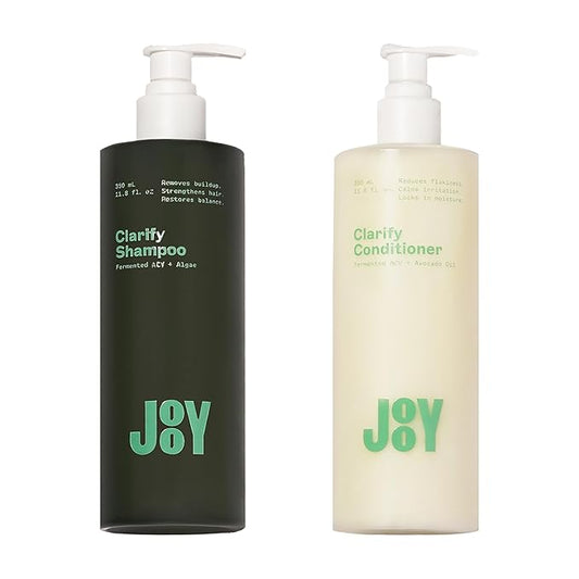 JOOY Clarify Shampoo + Conditioner Set | Sensitive Scalp-Friendly Cleansing & Hydration | Fermented Superfoods, Apple Cider Vinegar, Tea Tree & Niacinamide for Balanced, Healthy Scalp & Hair