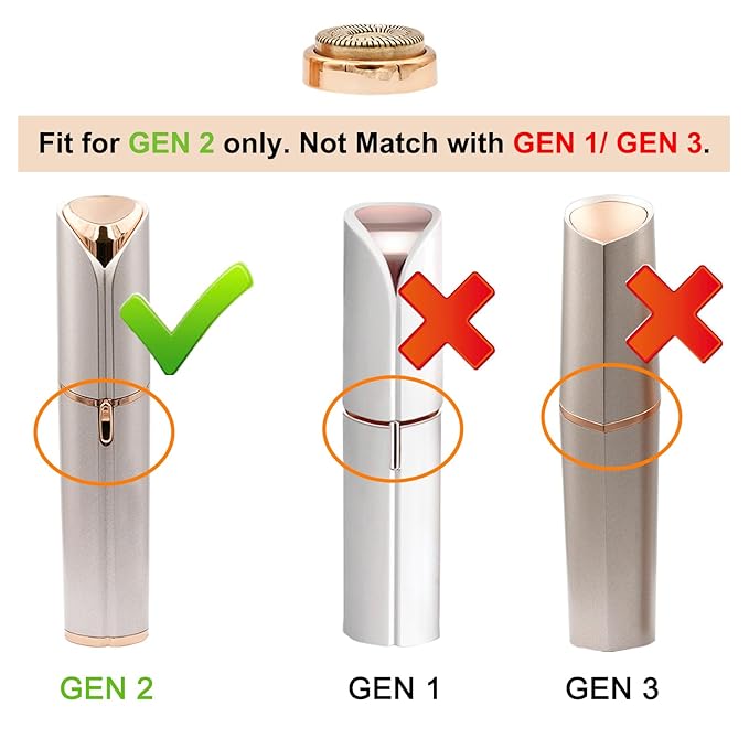 tuokiy Gen 2 Replacement Heads for Facial Hair Removal, Replacement Blades for Women Facial Hair Remover Generation 2