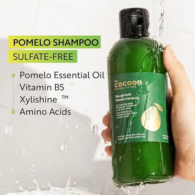 Cocoon Pomelo Oil Shampoo with Xylishine & Amino Acid, Hair Growth for Thinning, Damaged, Organic Shampoo No Sulfate, Vegan, Soften, Reduce Loss & Volumize Hair Growth