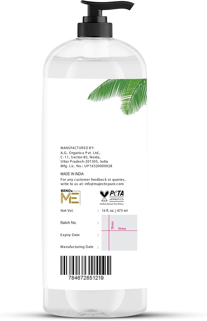 Majestic Pure Fractionated Coconut Oil - Relaxing Massage Oil, Liquid Carrier Oil for Diluting Essential Oils - Skin, Lip, Body & Hair Oil Moisturizer & Softener - 16 fl oz