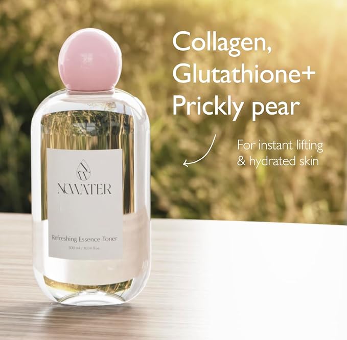 NOWATER Collagen Facial Toner – Collagen, Glutathione, Salmon Egg Extract – Boosts Elasticity, Hydration & Firming – Daily Wrinkle Care Face Toner, Korean Skincare (10.14 fl oz)