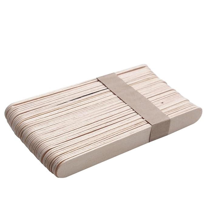 100PCS Large 5.9" Wood Wax Applicator Sticks Spatulas for Eyebrow Hair Removal Ice Cream and Mask Sticks Applicator