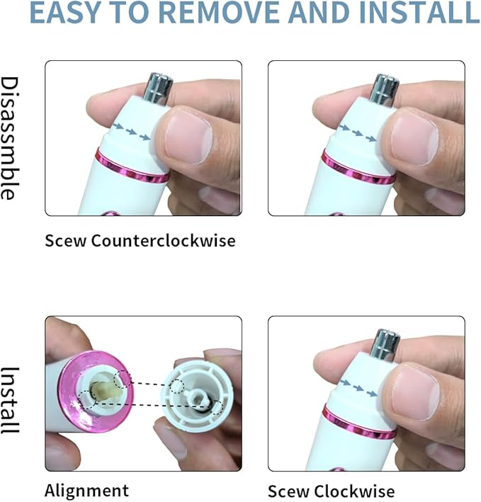 Electric Razor for Women, Bikini Trimmer Womens Shaver for Face Nose Eyebrow Body Leg Pubic Underarm Arm Ladies Rechargeable 4 in 1 Hair Removal Kit Painless Trimming, Gifts for Women (Pink)