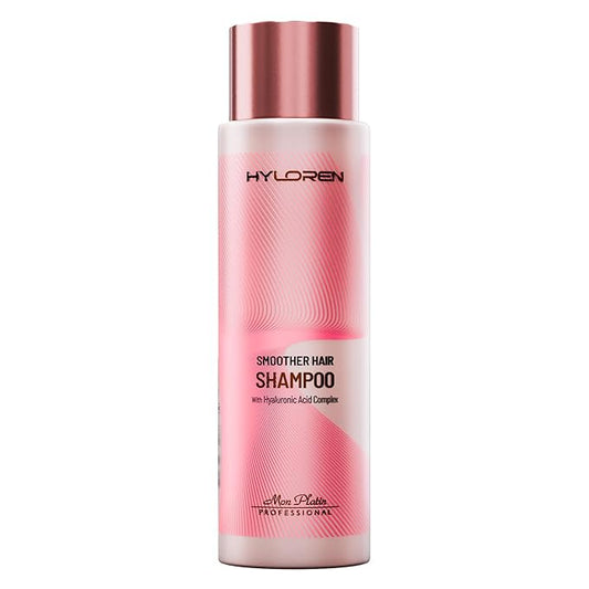HYLOREN Smoother Hair Shampoo with Hyaluronic Acid for hair, All Hair Types, Color & Chemically Treated Hair, SLS/SLES Free, Hydrating Shampoo, Smoothing Anti Frizz Shampoo 500ml