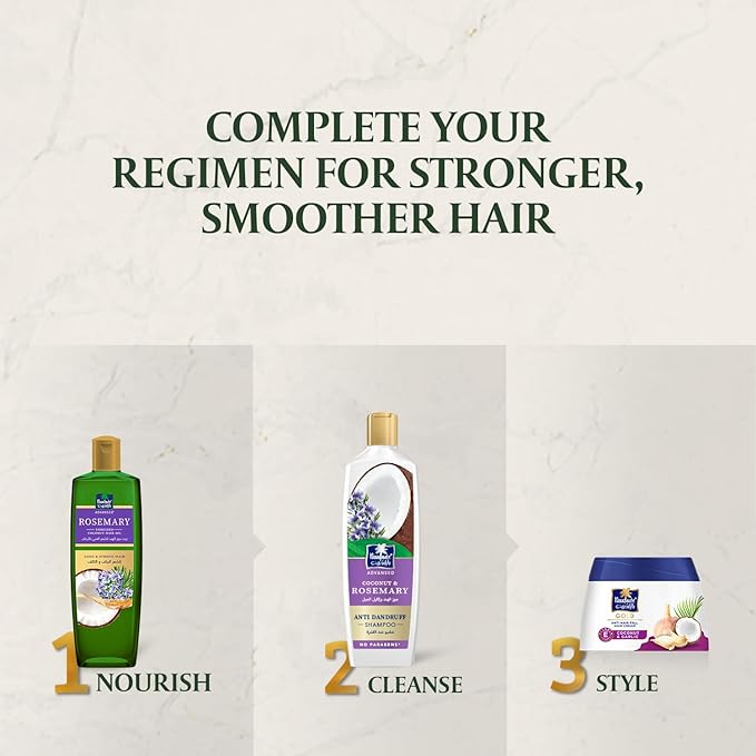 Parachute Advansed Anti-Dandruff Rosemary Shampoo with coconut | Nourishes Hair & Detoxes Scalp | 11.4 Fl oz | Pack of 3
