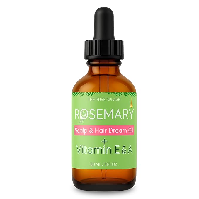 Rosemary Scalp & Hair Dream Oil – Natural Hair Growth & Scalp Care with Peppermint, Vitamin E & A – Lightweight Herbal Blend for Daily Use – 2 fl oz