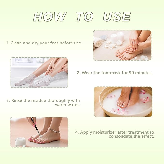 Foot Peeling Mask, Cucumber Exfoliating Feet Peel Mask, Remove Dead Skin Callus Repair Heels, Foot Moisturizing, Foot Mask For Cracked Feet (3PAIRS)