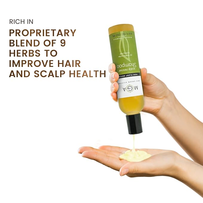 MGA Vegan Hair Shampoo - Organic Formula for All Types of Hair | With Natural Herbal Scent for Men & Women | Parabens Silicone & Sulfate Free Dandruff Shampoo Provides Frizz control | 8.8 Fluid Ounce