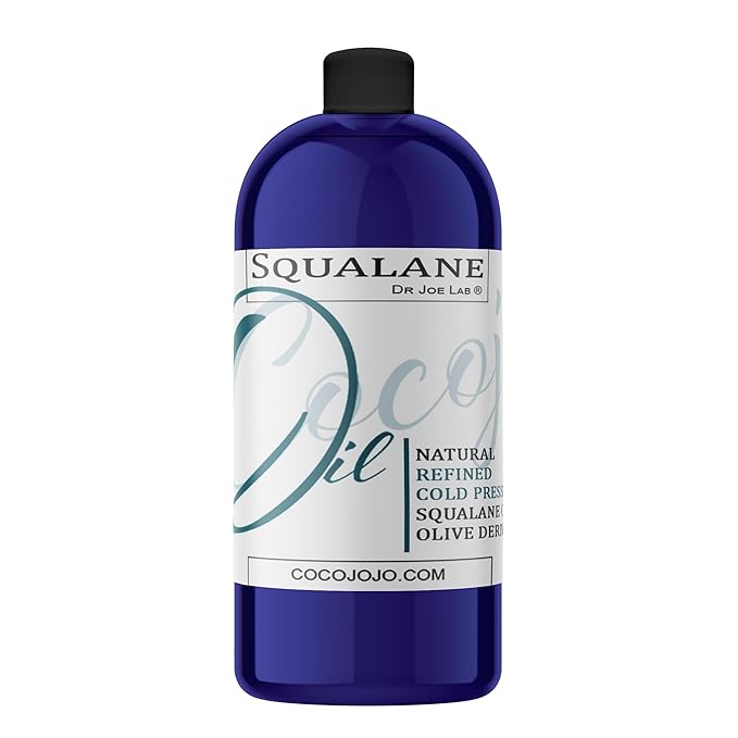 Dr Joe Lab Squalane Oil for Face - Squalane Moisturizer, Squalane Oil Organic, Squalane Body Oils, Natural Plant Derived From Olives - Refined Cold Pressed for Face Skin Hair - 32 Fl Oz