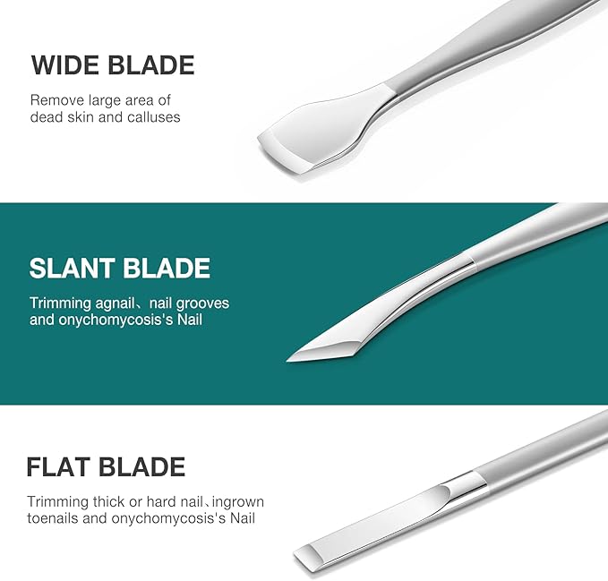 MR.GREEN Pedicure Knife Set Professional Ingrown Toenail Clippers Foot Care Tools Stainless Steel Nail Cuticle Nippers Remover Kits (3 Pcs Set)