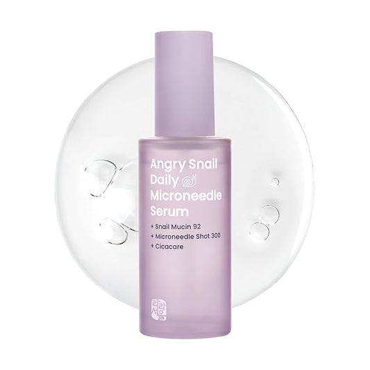 Angry Snail Mucin Serum 92%, Microneedling Shot 300, Cica care, 1.69 fl oz, 50ml, Hydrating serum