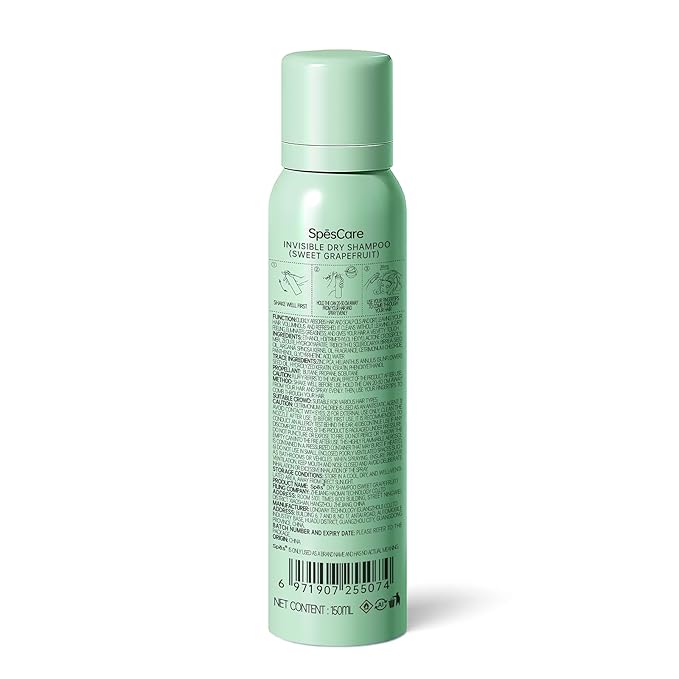 Dry Shampoo Spray, Sweet Grapefruit, 3.95 oz (Green)