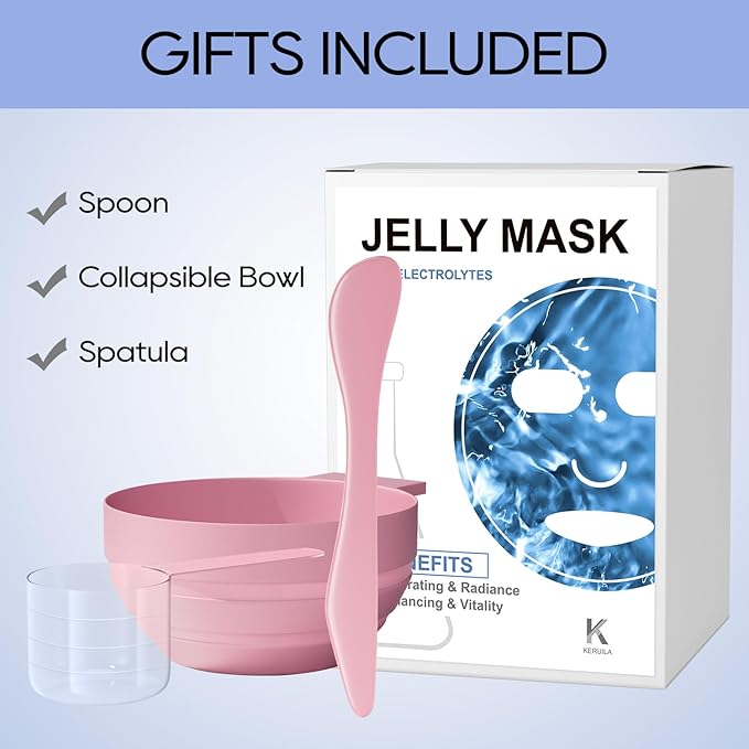 Jelly Masks For Facials Professional, Peel Off Jelly Face Mask Skincare, Jelly Mask Powder for Facials Mask Mixing Bowl Set, Hydrojelly Mask Kit for Hydrating, Nourishing Soothing
