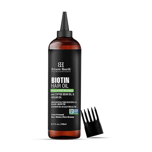 Botanic Hearth Biotin Oil For Hair Growth (6.7 fl oz)| Infused with Biotin | Hair Oil Repairs Dry Damaged Hair, Strengthening, Moisturizing, Healthier Hair