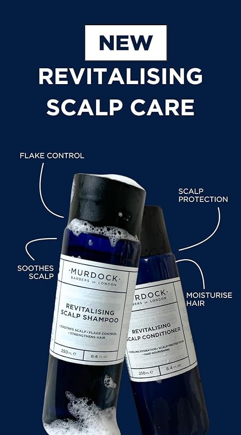 Murdock London Revitalising Scalp Shampoo | Flake Control, Anti-dandruff, promote a healthy scalp | Made in England | 250ml