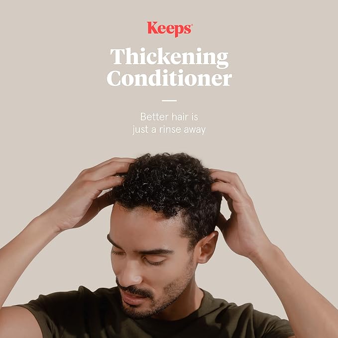 Keeps Hair Regrowth Treatment Mens Conditioner for Fuller, Thicker Looking Hair, 8 oz - Thinning and Hair Growth Conditioner for Men - DHT Blocker - Infused with Biotin, Caffeine, & Saw Palmetto