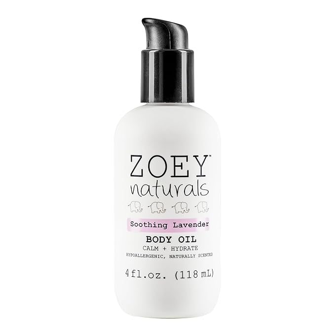 Zoey Naturals - Soothing Lavender Body Oil for Kids and Babies, Calming, Moisturizing, Hydrating, Made in USA