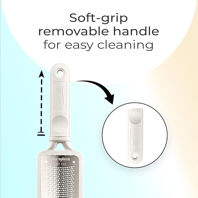 Microplane Colossal Foot File Scraper - The Original Stainless Steel Foot Rasp, Dead Skin/Callus Remover for Feet, Gentle Foot Scrubber, Pedicure Tools for Salon-Quality Foot Care, White