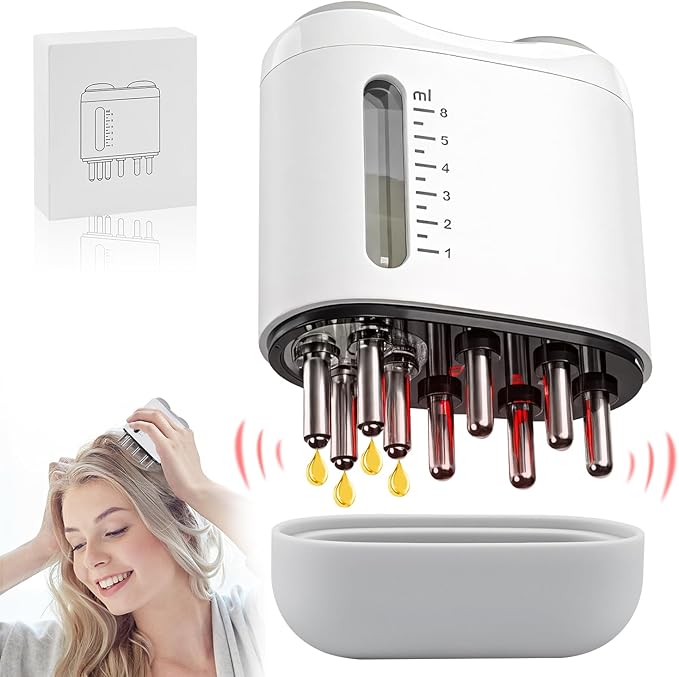 2 in 1 Electric Scalp Massager and Hair Oil Applicator, Hair Massager Scalp Applicator Brush for Hair Growth, Advanced Scalp Care Brush for Hair Oiling