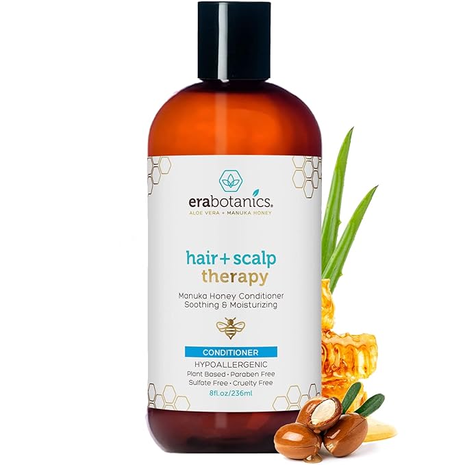 Era Organics Manuka Honey Dry Scalp Conditioner - Sulfate Free, Soothing and Moisturizing for Hair - Argan Oil for Women or Men