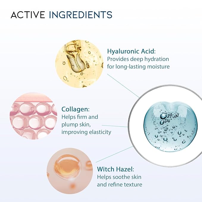 #OOTD Collagen Hydrating Sheet Masks for Face Korean Anti Aging Mask Sheet for Dry Skin & Sensitive Skin, EVE Vegan, Not Tested on Animals, No Parabens, No Sulfates, Hyaluronic Acid, Witch Hazel 10EA