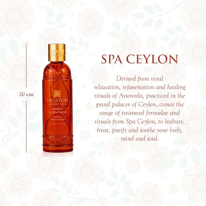 SPA CEYLON Sensual Sandalwood Bath & Massage Oil | Body Oil Massage | Professional | Oil for Massage Therapy