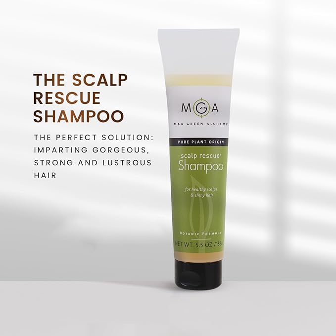 Max Green Alchemy Scalp Rescue Shampoo | No Parabens, Sulfates, PEGs or Quats. Natural Herbal Scent For All Hair Types. With Lemon Tea Tree For Healthy & Lustrous Hair. (5.5 Oz (Pack of 1))