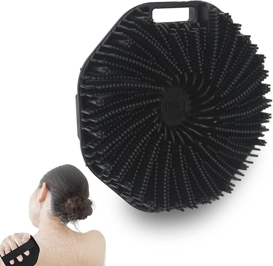 Silicone Body Scrubber – Exfoliating Body Brush for Shower, Soft Silicone Scrub for Men & Women, Shower Scrubber for Skin Care, Body and Face Scrub (Black)