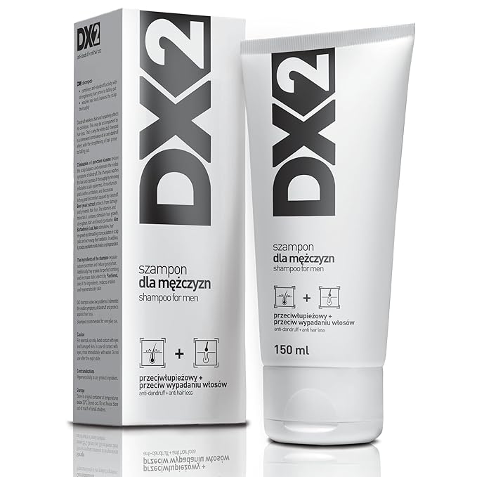 DX2 - Anti-Dandruff + Anti Hair-Loss Shampoo for Men - Double-Action Formula, Eliminates Dandruff and Hair Loss, Everyday Use - 150ml