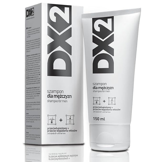 DX2 - Anti-Dandruff + Anti Hair-Loss Shampoo for Men - Double-Action Formula, Eliminates Dandruff and Hair Loss, Everyday Use - 150ml