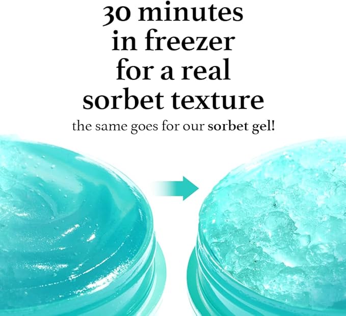 Ice Sorbet Toner Pads | Skin Prep Wipes for Puffiness, Under Eye Bags & Instant Face Lift | Gel Pads for Sunburn Relief & After Sun with 30% Glacier Water & Caffeine | Pack of 3 (180 Count)