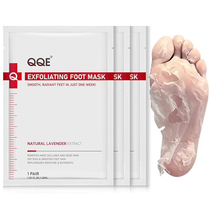 3 Pack Foot Peeling Mask, Hydrating Exfoliating Foot Mask for Dry Cracked Feet, Callus Remover & Cracked Heel Repair & Foot Care