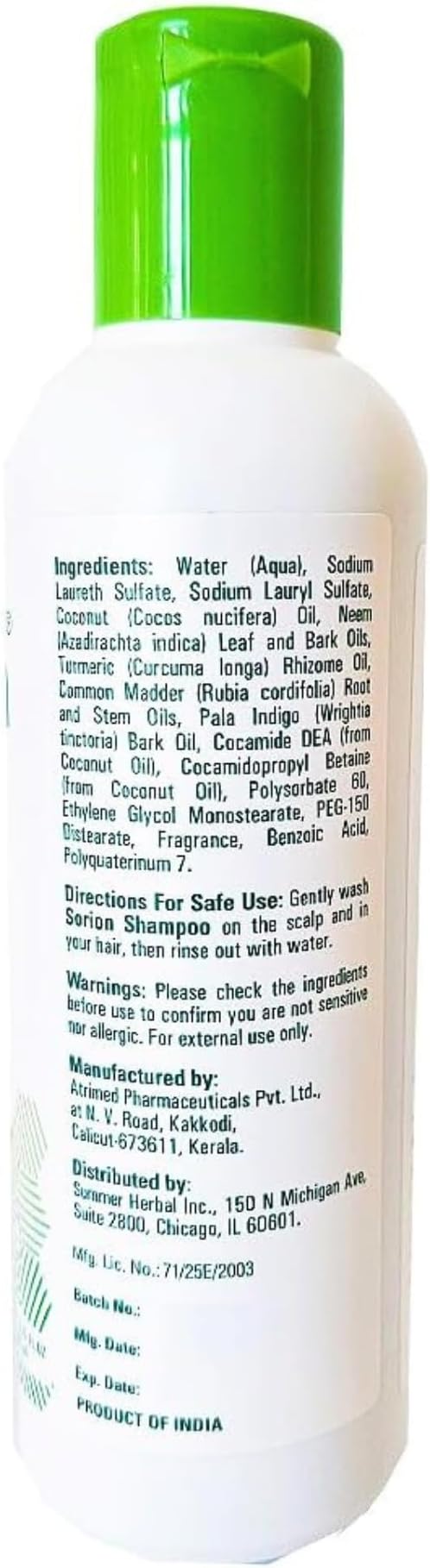 Sorion Shampoo for Collagen Boost with Coconut Oil and Pala Indigo Essential Oils, Herbal Repair for Damaged Hair, Gently Nourishing Scalp Treatment