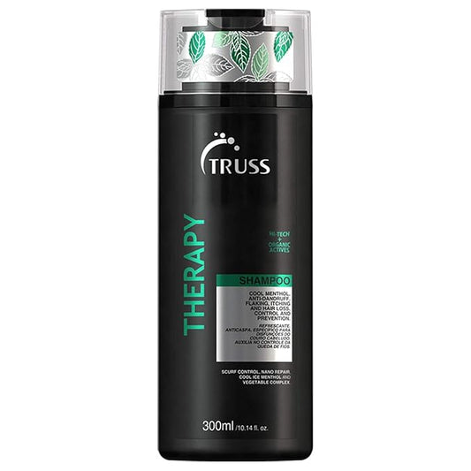 TRUSS Therapy Anti Dandruff Shampoo for Women & Men - Hair Shampoo & Itchy Scalp Treatment Infused with Menthol - Gentle Hair Care for Excess Oiliness & Flaking - pH Balanced & Paraben-Free (10.14 oz)