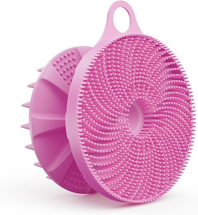 2 in 1 Silicone Brush, BEAUTAIL Body Shower Scrubber and Scalp Hair Massager Shampoo Brush, Deeply Cleanse Skin, Dandruff Removal and Hair Growth, Gentle for Women Men Sensitive Skin, 1 Pack (Lilac)