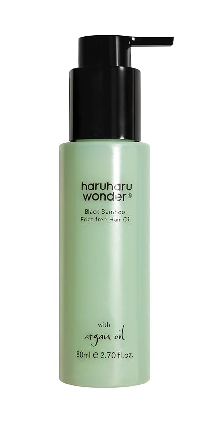 HARUHARU wonder Black Bamboo Frizz-free hair oil, Lightweight Texture with Argan Oil, Smooths Frizz, Adds Shine, Soft Finish, For All Hair Types, Styling & Finishing, 2.70 fl.oz
