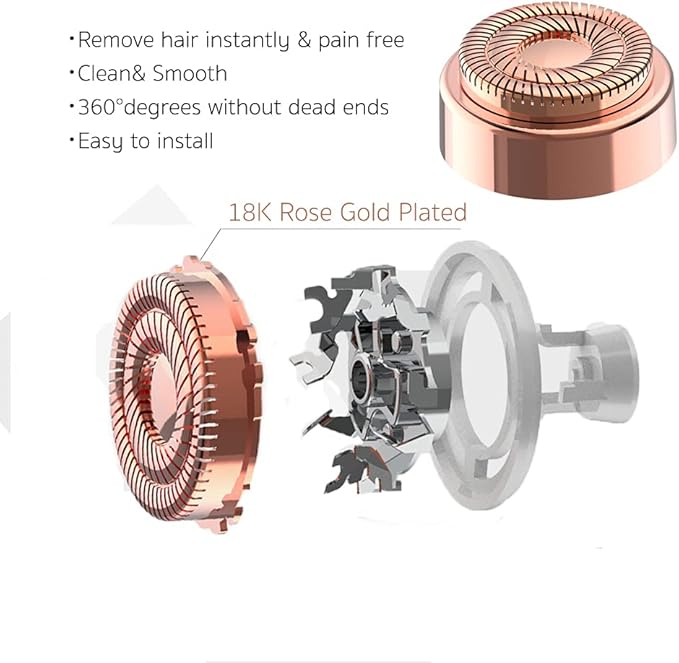 tuokiy Facial Hair Removal Replacement Heads for Finishing Touch Flawless, Refill for Flawless Replacement Heads