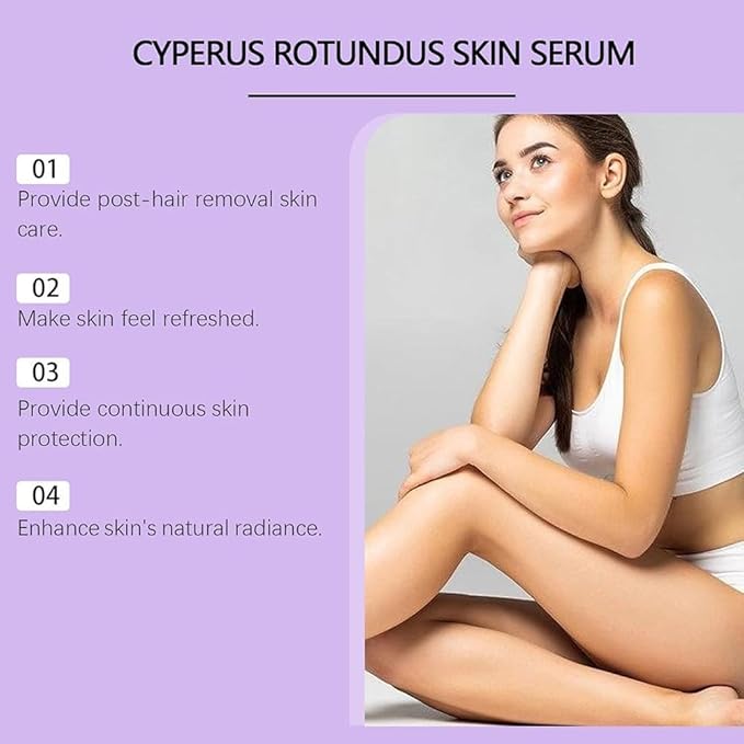 Cyperus Rotundus Skin Serum, Cyperus Rotundus Oil for Hair Removal, Balances Skin Tone, Moisturizes & Soothes, Suitable for All Skin Types（ 60 Ml / 2 Floz*2PCS）