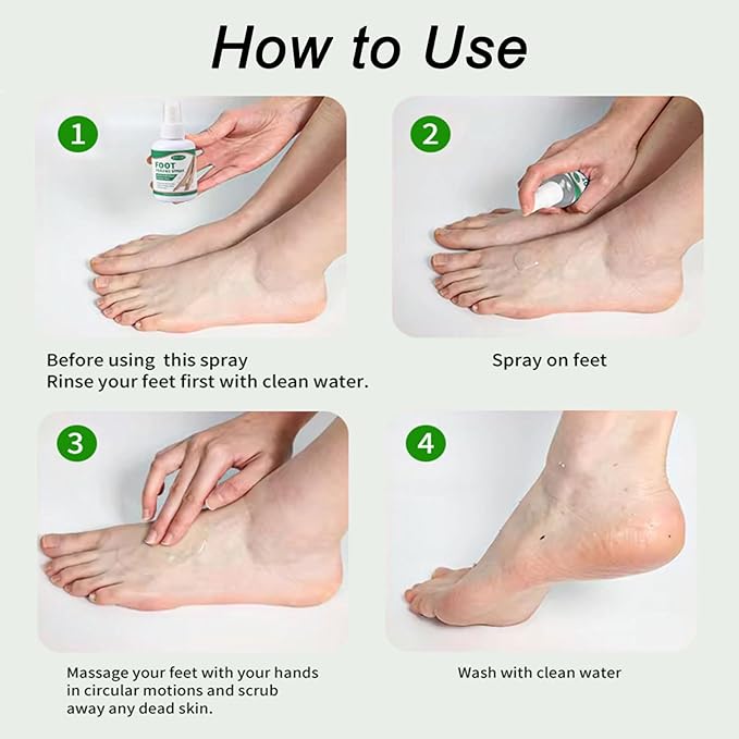 Peele Foot Spray, Peele Instant Foot Peeling Spray, Exfoliating Foot Mask For Summer, Instantly Remove Dead Skin, Hydrate & Nourish, Exfoliate Dry, Rough Skin (3 pcs)