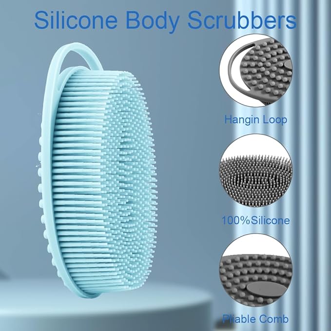 Silicone body scrubber, exfoliating silicone