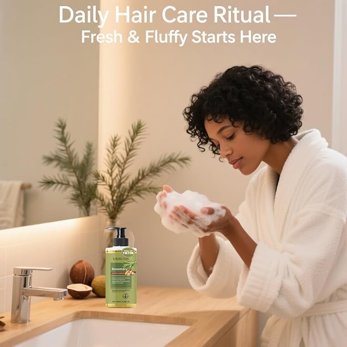 Rosemary and Batana Shampoo for Thicker Hair - Controls Oil and Dandruff,Promotes Hair Growth,Scalp Soothing Natural Ingredients,Voluminous Shine for All Hair Types (237ML)