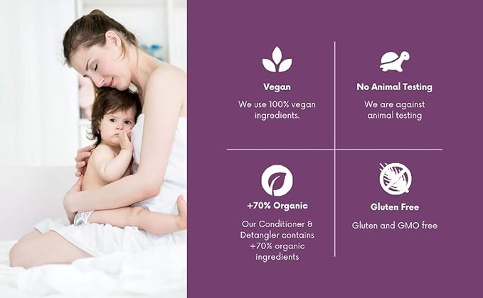 Nature's Baby Conditioner & Detangler - Formulated for Problem and Sensitive Skin - Sulfate Free, No Artificial Fragrances and pH Neutral - Lavender Chamomile 8 oz