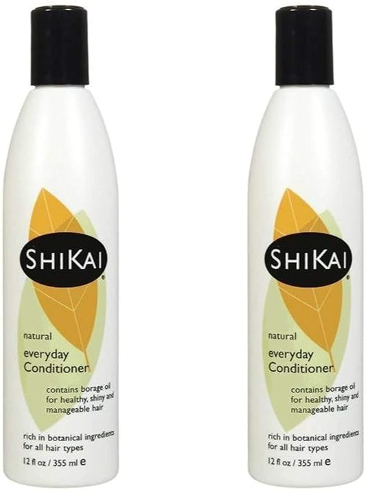 ShiKai Everyday Hydrating Conditioner (Unscented, 12oz, Pack of 2) | With Borage & Jojoba Oil | Promotes Healthy Scalp | Nourish & Shine | Vegan