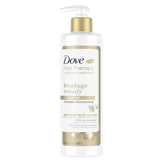 Dove Hair Therapy Shampoo for Damaged Hair Breakage Remedy Hair Shampoo with Nutrient-Lock Serum 13.5 fl oz