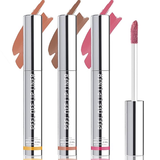 3 Colors Peel Off Lip Liner Stain Set, Magic