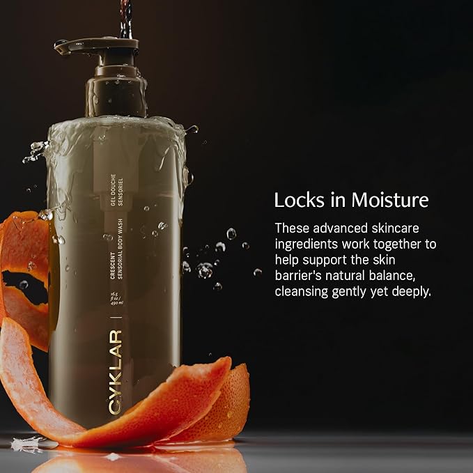 Sensorial Body Wash. Crescent Fragrance Hydrating Cleanser with Moisture Locking Multi-Oil Complex, Sodium PCA and Glycerin. Nourishing Shower Gel for Women and Men, 16.5 Fl Oz Luxury Bodywash