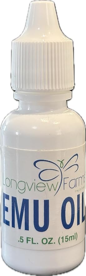 Longview Farms® Emu Oil - Hair and Body Oil - 100% Pure & Refined Emu Oil for Skin & Hair Care | Premium Quality Hydration & Nourishment | 1/2 Fl. Oz