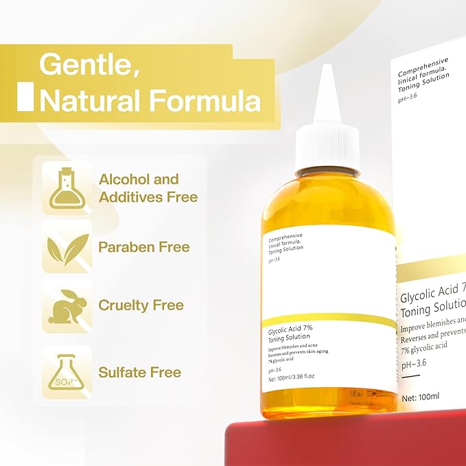 Glycolic Acid 7% Exfoliating Toner: Toner Keep Skin Skin Blemishes 100ml