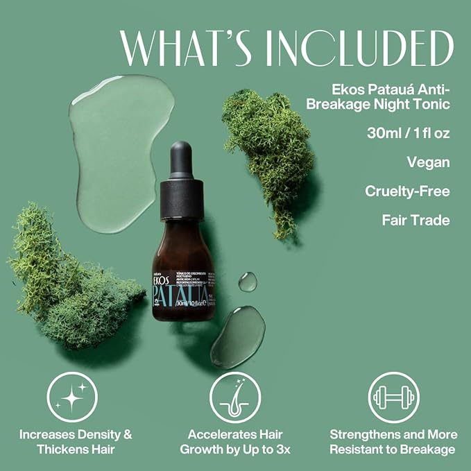 natura Ekos Patauá Anti-Breakage Night Tonic - Accelerate Growth & Strengthen Hair - Increase Density & Prevent Hair Loss - Vegan Hair Care - Brazilian Beauty Secrets - Hair Care 30ml